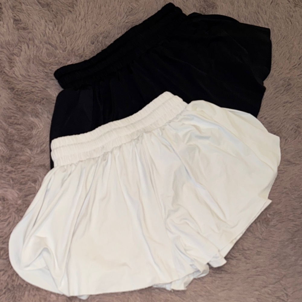 Set of 2 Black & White Women's Shorts Skirts Skorts athleisure bottoms S & XS - Picture 6 of 6